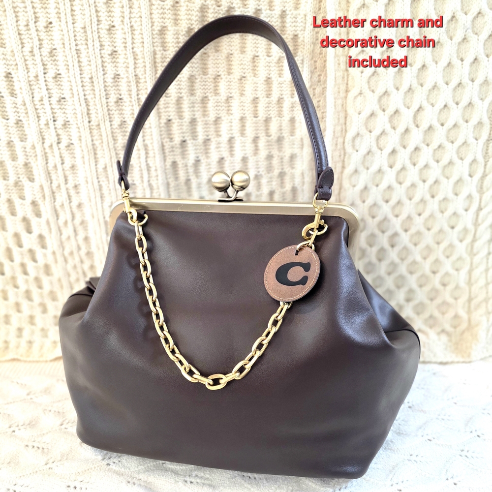 Large Kisslock bag in Chocolate Brown-New without tag - Picture 3 of 15